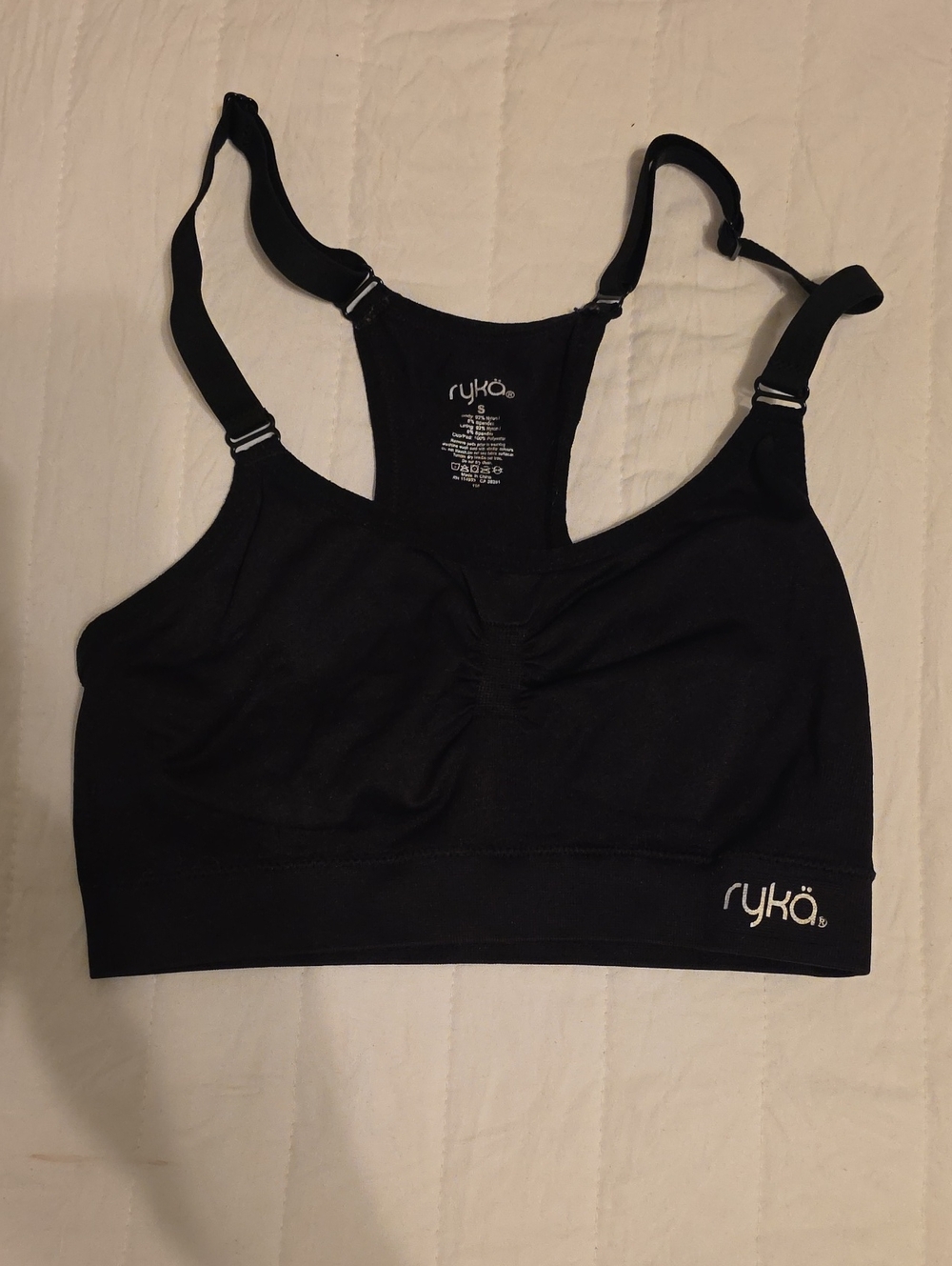 Ryka Black Adjustable Racerback Sports Bra